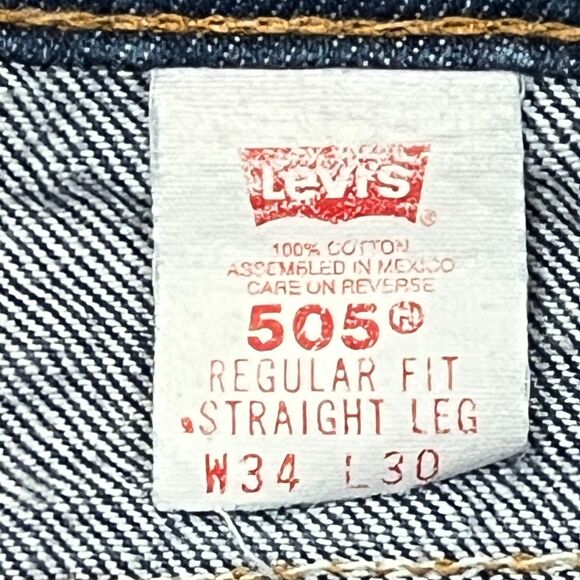 Levi’s Orange Tab 505 Regular Fit Straight Leg Dark Wash Jeans - Men’s 34x30 - Picture 4 of 10